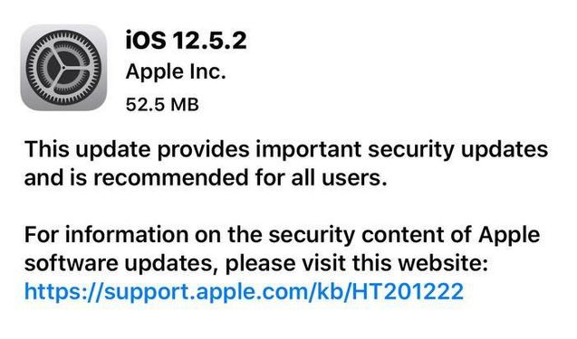 清江浦苹果手机维修分享iOS12.5.2发布，建议所有老苹果用户安装 